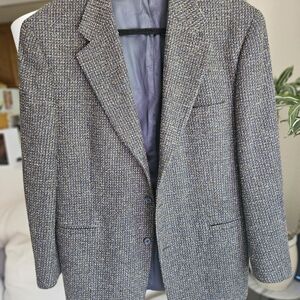 Cananzi Roma NY Mens Blazer Sport Coat Sz 44R Made in USA Classic Tweed Style.